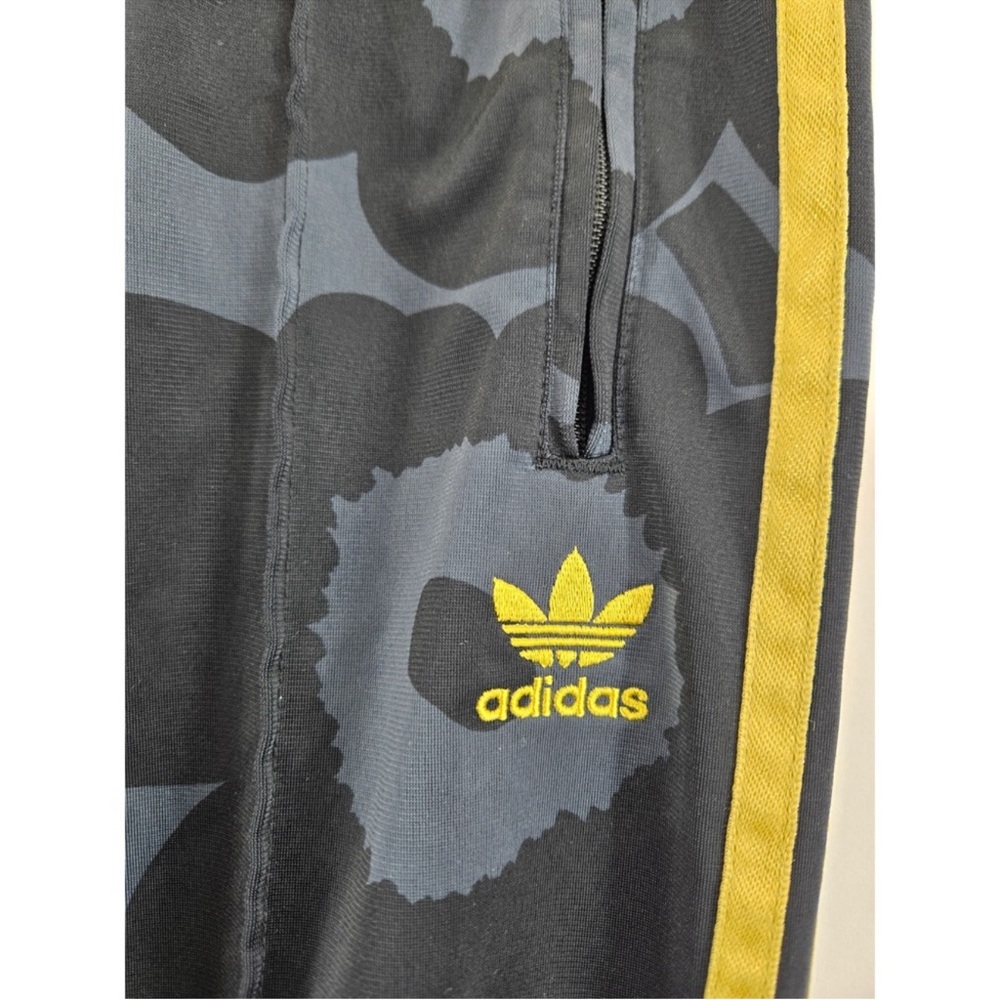 Adidas x Marimekko Firebird Track Pants Black Carbon Gold Floral Small Athletic - Picture 7 of 10